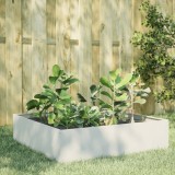 Gossi strat inaltat de gradina, alb, 100x100x25 cm, otel