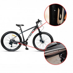 Bicicleta Mountain Bike 27.5 inch, aluminiu, frane hidraulice, 27 viteze, negru, RESIGILAT