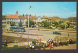 CPIB 24384 CARTE POSTALA - VEDERE DIN FAGARAS, AUTOBUZ, AUTOTURISM, NECIRCULATA