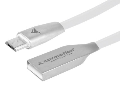 Cablu De Incarcare Si Sincronizare, 120 Cm, Usb&amp;amp;gt; Micro Usb, Alb Carmotion 58632WT foto