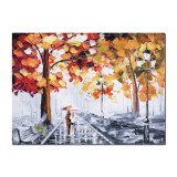 Tablou pictat manual dormitor, living, Impreuna pentru totdeauna, 40x30cm ulei in cutit efect 3D, gata de expus pe perete