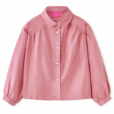Bluză pentru copii cu m&acirc;neci bufante, roze antichizat, 140, vidaXL
