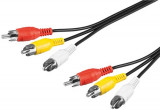 Cablu audio video 3x RCA tata- 3x RCA tata 3m, Goobay