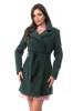BL985-123 Palton din stofa, accesorizat cu cordon in talie, S