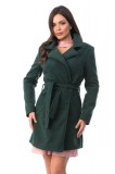 BL985-123 Palton din stofa, accesorizat cu cordon in talie