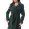 BL985-123 Palton din stofa, accesorizat cu cordon in talie