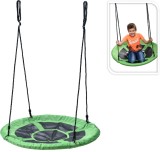 Cumpara ieftin Leagan tip cuib pentru copii, rotund, O100 cm, verde-negru