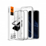 Folie Compatibila cu iPhone 13 Pro Max / 14 Plus (set 2) - Spigen Glass.TR Align Master Negru