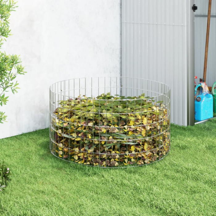 Compostor de gradina, &Oslash;100x50 cm, otel galvanizat GartenMobel Dekor