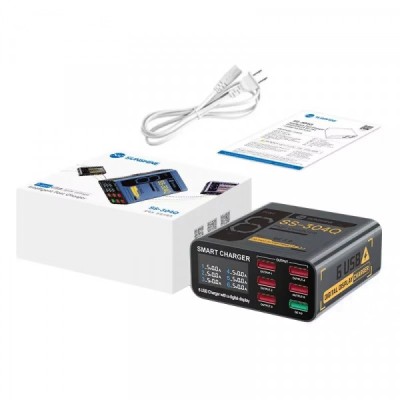 Incarcator Statie Sunshine SS-304Q, 30W, 3.5A, 6 x USB-A, Gri foto