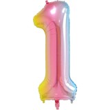 Balon din Folie Metalizata Gradient Cyrax, Multicolor Cifra 1