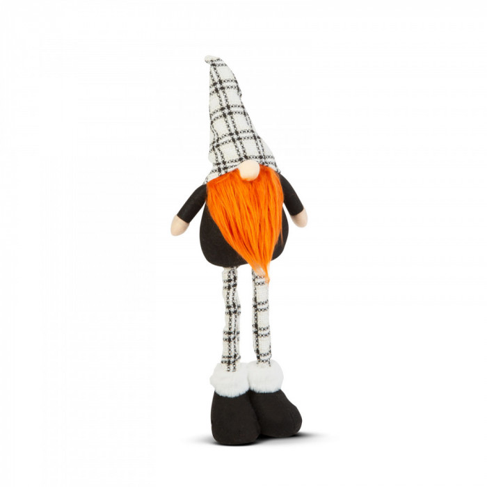 Elf scandinav de Craciun cu picioare telescopice, Inaltime 60 cm, culoare negru/portocaliu