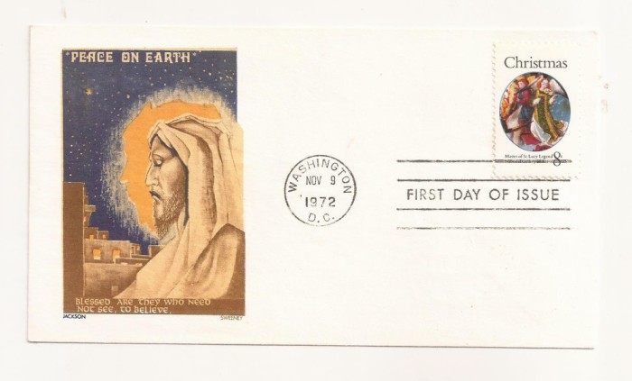 P7 FDC SUA- Christmas, Peace on Earth - First day of Issue, necirc. 1972