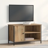 VidaXL Dulap TV, stejar artizanal, 80x40x50 cm, lemn prelucrat și oțel