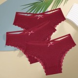 Cumpara ieftin Set 3 perechi de chiloti pentru dama, CH103, Bordo