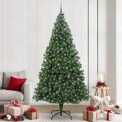 vidaXL Brad de Crăciun artificial Verde 240 cm PVC și Oțel și Plastic 3396937 foto