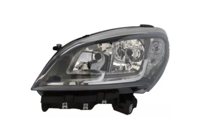Far Fiat Doblo (263), 01.2015-, montare fata, stanga, cu lumina de zi; H7+H7+W21W+WY21W; electric; rama neagra; cu motor; halogen, AYFAR foto