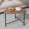 Masuta de cafea, triunghiulara, blat MDF, cadru metalic, dimensiuni 64 x 52 x 51 cm, greutate maxima suportata 30 kg, negru
