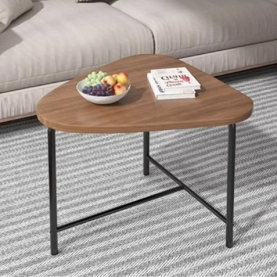 Masuta de cafea, triunghiulara, blat MDF, cadru metalic, dimensiuni 64 x 52 x 51 cm, greutate maxima suportata 30 kg, negru foto
