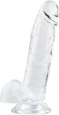 Dildo Penis 18/3.5cm Realistic Ventuza Natural Shape Transparent Dong Balls foto