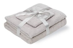 Set Prosoape Bumbac , 600 Gsm, De Fata 50x90 Cm + De Corp 70x140 + De Maini 30x50 Cm, Gri