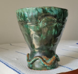 Vaza foarte veche din ceramica teracota glazurata -