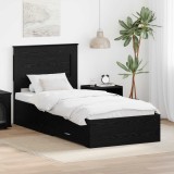 vidaXL Cadru de pat cu sertar cu headboard cu depozitare Lemn compozit 3410351