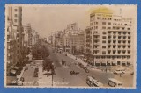 Carte Postala Romania - Bucuresti - Bulevardul Bratianu cu blocul Creditul Minier si reprezentanta aviatie LARES
