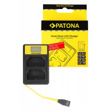 PATONA | Incarcator smart DUAL USB -A / USB -C / Micro USB tip Canon LP-E6