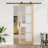 Ușă glisantă cu set de accesorii &#039;ORKDAL&#039;Lemn solid și sticlă