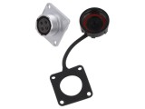 Soclu WF16 mamă PIN 4 IP67 15A 500V aurit pentru lipire 2mm2 14AWG