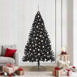 VidaXL Pom de Crăciun artificial pre-iluminat Negru 210 cm PVC 3397156