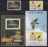 Guyana 1989 - Jocurile Olimpice , 2 timbre + 2 Colite, MNH