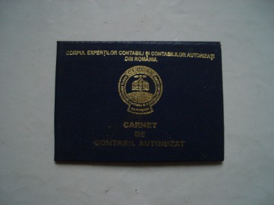 Carnet de contabil autorizat 1999 foto