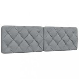 VidaXL Pernă tăblie de pat, gri deschis, 160 cm, material textil