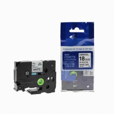 Ribon Banda Laminata negru pe alb Brother TZe-241 TZe241 18mm X 8m