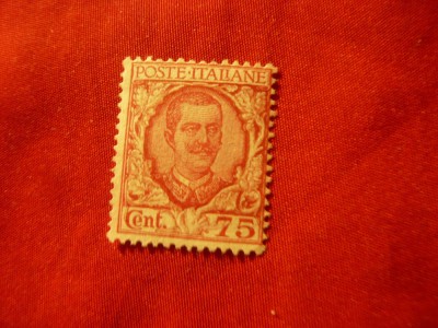 Timbru Italia 1926 V.Emanuel III , val. 75C fara guma foto