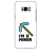 Husa compatibila cu Samsung Galaxy S8+ Plus Silicon Gel Tpu Model Minecraft Miner, Samsung Galaxy S8 Plus