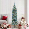 VidaXL Copac Artificial Slăb de Crăciun cu 300 LED Verde și alb 180 cm 3395300