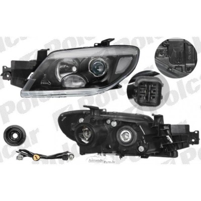 Far Mitsubishi Outlander (CU0W) 05.2005-03.2007 DEPO partea Dreapta, tip bec H1+HB3 fara motoras, culoare negru foto