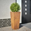 Jardiniera Gradina Otel Rezistent Intemperii 35x35x75 cm Maro/Argintiu Ghiveci Inalt Exterior
