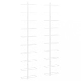Cumpara ieftin Suport sticle de vin, de perete, 10 sticle, 2 buc., alb, metal