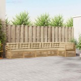 vidaXL Set de canapele de exterior 6 pcs Alb și Bej 3390548