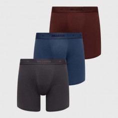 Hollister Co. boxeri 3-pack barbati, culoarea albastru marin