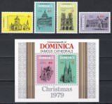 Dominica 1979 - Catedrale celebre, Serie + Colita, MNH