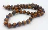Colier / Margele vintage - superbe agate ochi de tigru