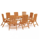 Cumpara ieftin Set mobilier de grădină, 9 piese, lemn masiv de tec