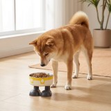 Bol din otel inoxidabil cu capacitate mare pentru caini si pisici, Nunbell, design ridicat, 11 x 14 cm