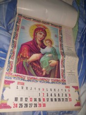 Calendar ORTODOX 2002 de Perete cu modele de icoane,Rugaciuni,Vorbe din batrani