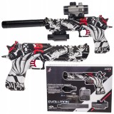 Pistol automat electric pe acumulator cu 5300 bile gel și design graffiti